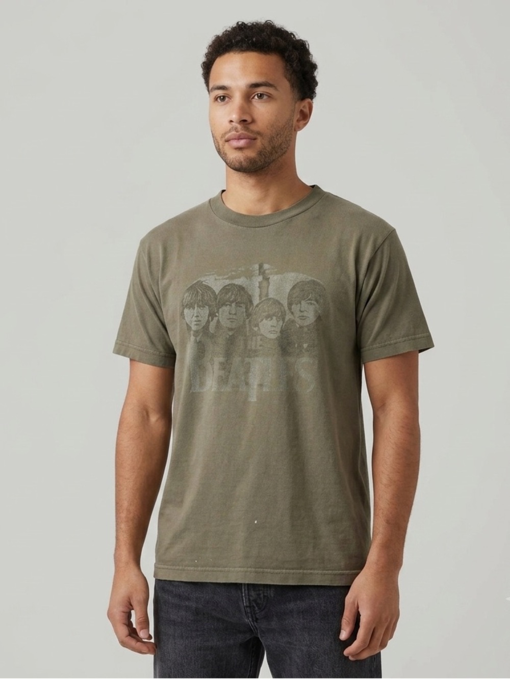 The Beatles 2008 Apple Corps Graphic T-Shirt Small Olive Green AAA Band Tee